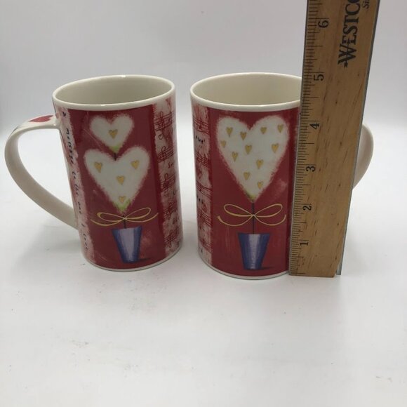 Dunoon Stoneware Heartstrings Design by Kate Mawdsley Set of 2 Ceramic Mugs - Picture 12 of 12